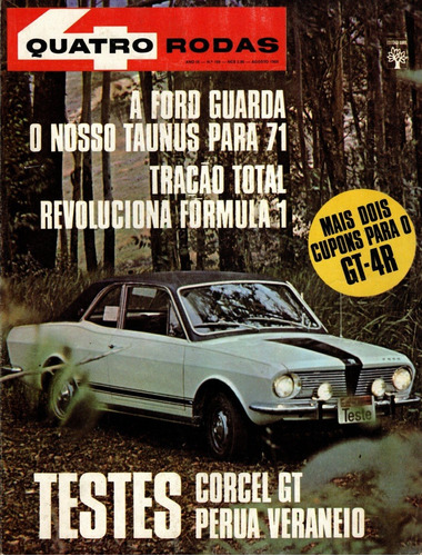 Quatro Rodas Nº109 Agosto 1969 Ford Corcel Gt Veraneio