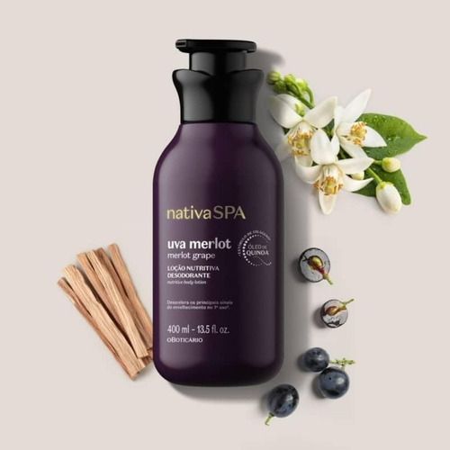 Kit O Boticário Egeo Dolce Colônia 90ml + Loção Nutritiva Nativa Spa Uva Merlot 400ml