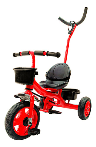 Triciclo Para Niños Barra Empuje Rojo 56992