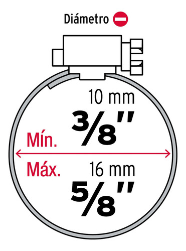 10 Abrazaderas Ab-4 Inoxidable Reforzado 3/8 A 5/8 44232