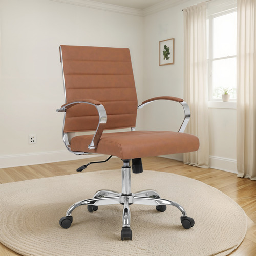 Silla De Escritorio Ejecutiva Pu Con Ruedas Y Respaldo Medio