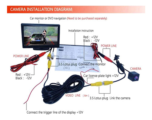 Cámara Retrovisora Trasera De 4 Led Para C2 C3 Peu