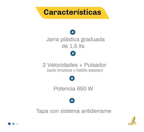 Imagen 2 de 5 de Licuadora Yelmo Lc-1009 Jarra Plastica 1.5 Lts 2 Vel 650 W