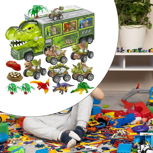 Camión Transportador De Dinosaurios Con Luces Y Sonido,
