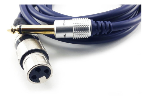 Cable Plug De 1/4 Mono 6,35mm A Xlr Canon Hembra 90 Cms