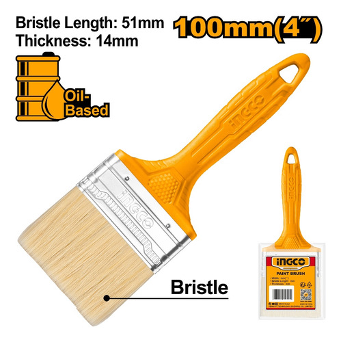 Pincel Mango Plástico 100mm Ingco Chptb78604
