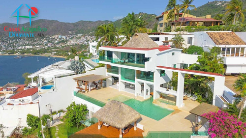 Cad Casa Punta Arena. Terraza Con Vista Espectacular A La Bahía De Acapulco, Alberca Con Fuente Y Jacuzzi