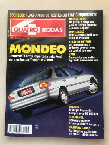 Revista Quatro Rodas 415 Corsa Mondeo Audi Ford Gt R828