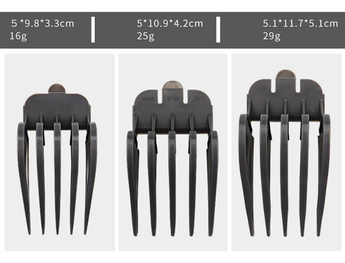 S 3 Unids / Set Peines De Límite De Cortadora De Pelo Negro