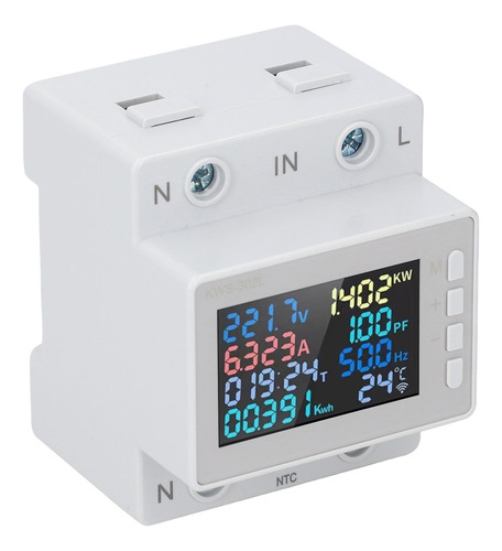 Medidor De Potencia Monofásico Con Pantalla Lcd Energy Color