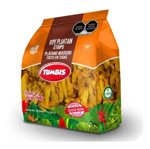Platano Frito Maduro En Tiras Botana Bolsa 350g Libre Gluten