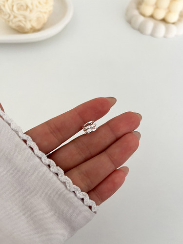 Aro Cuff Triple Texturado Diseño Bidu A Presion De Plata 925