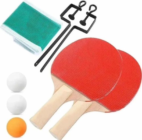 Kit 2 Paletas De Ping Pong Con 3 Pelotas Y Malla