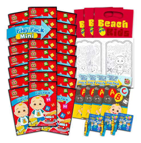 Set De Minifiesta Favores De Cocomelon Para Niños, Paquete C