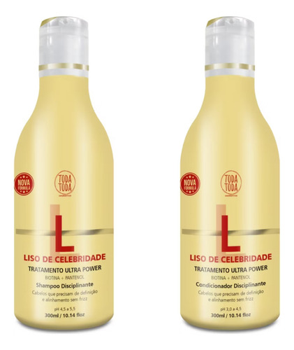 Kit Shampoo E Condicionador Liso De Celebridade Toda Toda