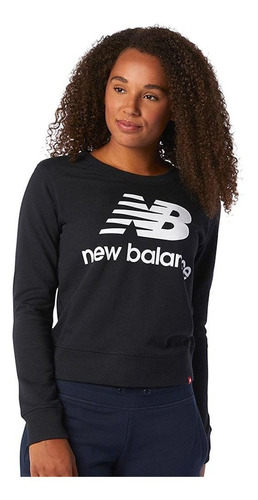 Sueter New Balance Essentials Crew Para Mujer-negro