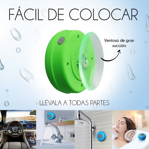 Bocina Bluetooth Regadera Contra Agua Llamadas Recargable