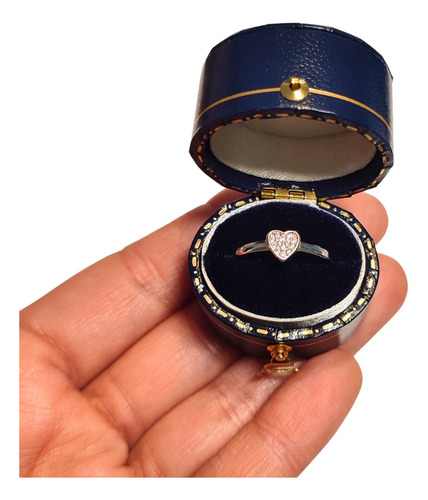 Caja Vintage Ovalada Para Anillo De Compromiso Con Broche