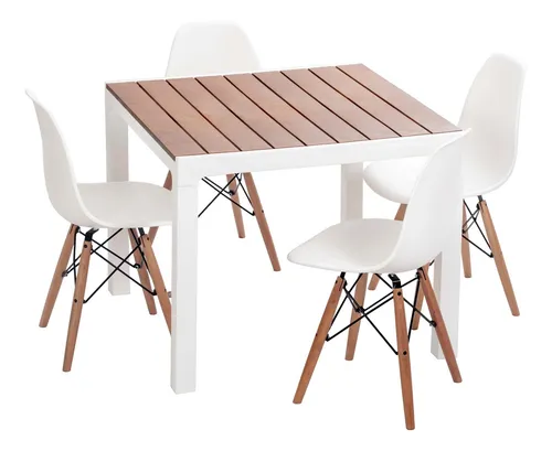 Juego De Comedor 4 Puestos Eiffel Marca Mq