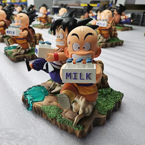 Figura De Juguete Dragon Ball Son Goku Krillin Milk Delivery