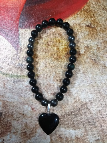 Japamala Pedra Obsidiana Negra E Hematita 27 Contas 8mm