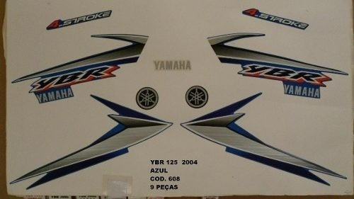 Faixa Ybr 125 04 - Moto Cor Azul (608 - Kit Adesivos)