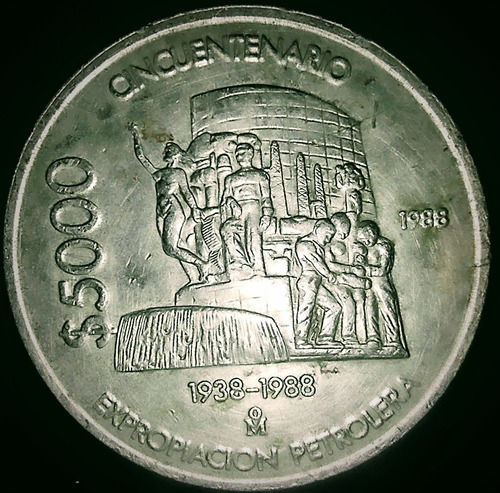 Moneda Mexicana Expropiación Petrolera 1988