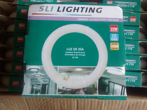 Paquete De 2 Focos Ahorrador Circular 22w Sli Lighting Luz Luz De Dia 6500