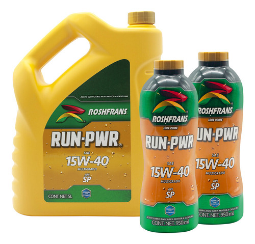 Kit 6.9 Litros Aceite Run-pwr Multigrado 15w40 Roshfrans