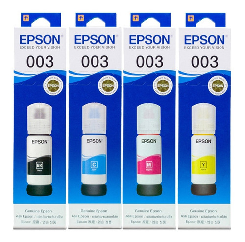 Tintas Originales Epson 003 L1110 L3110 L3150 Pack 4 Colores