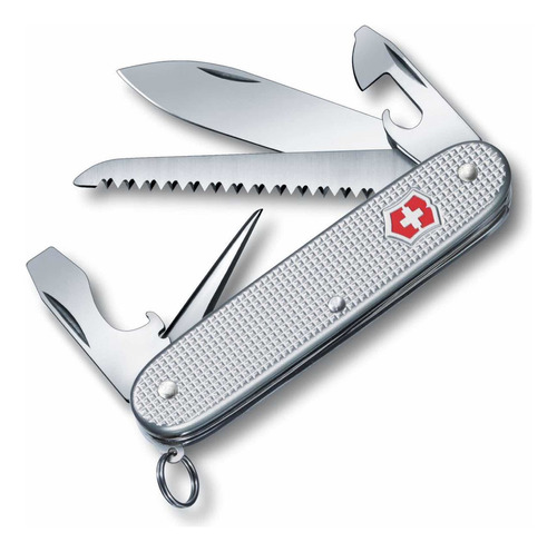 Victorinox Navaja Farmer Alox, Plateada, 9 Usos Color Plateado