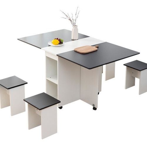 Comedor Plegable Para 4 Personas Incluye 4 Pisos 140x80x76