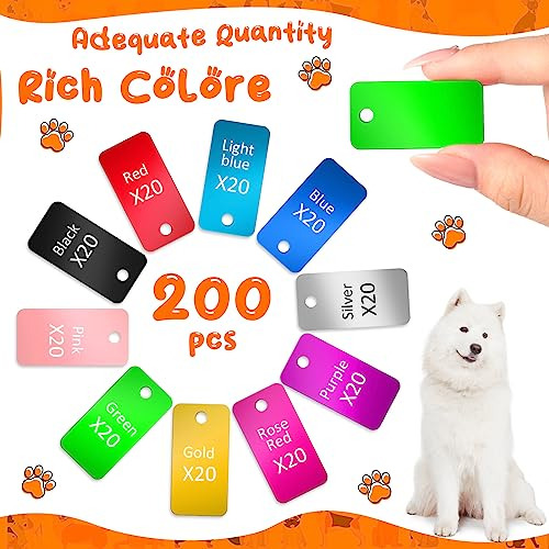 Hicarer 200 Piezas Etiquetas Para Perros En Blanco Juego De