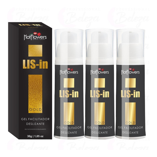Imagem 1 de 3 de Lis-in Gold Gel Anestésico Extra Forte 30g - Kit 3un