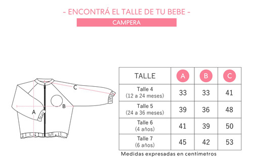 Campera Bomber Wolf Mini Anima Bebe Kids Abrigo Rosa