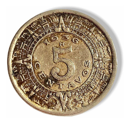 Lote 2 Monedas De 5 Y 10 Centavos Calendario Azteca (Usado)