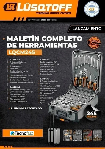 Maletín Portátil Set De Herramientas Lusqtoff 245 Pz Juego
