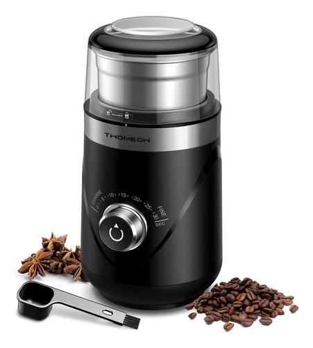 Twomeow Coffee Grinder, Adjustable Electric Grinder With Ti.