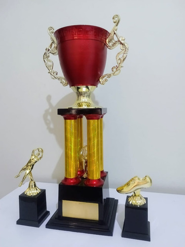 Trofeu Grande Grande + Artilheiro + Goleiro Futebol Original