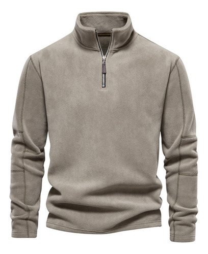 Sudadera De Forro Polar Con Cuello Alto Y Cremallera Para Ho