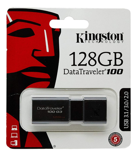 Pendrive Memoria Flash Usb 128gb Kingston Original Usb 3.1