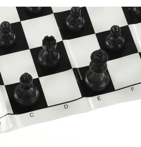 Conjunto de Peças de Xadrez, Jogo de Xadrez Internacional Portátil Com  Tabuleiro de Xadrez de Plástico PS de Duas Cores 32 Peças de Xadrez e Bolsa  de