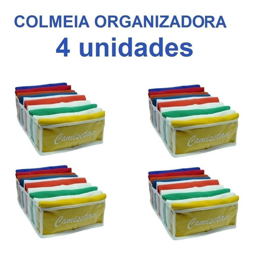 Organizador De Gavetas Camisetas Kit 4 Unidades