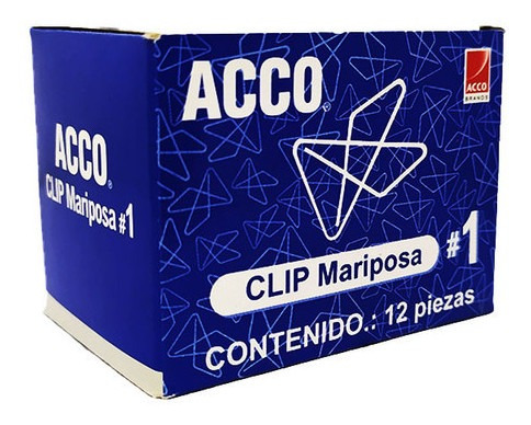 Clip Mariposa Acco P1710 Caja 12 Piezas Numero 1 | MercadoLibre