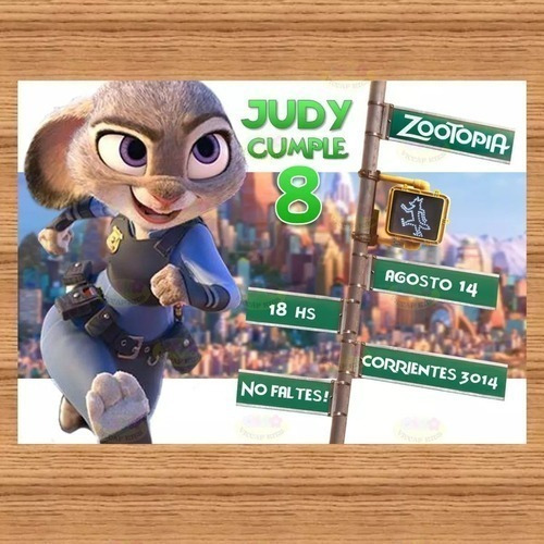 Kit Imprimible Zootopia Invitaciones Candy Bar Cotillón