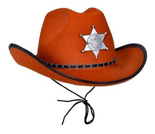 Gorro Sheriff Cotillón Disfraz Sombrero Cowboy Halloween Fdd