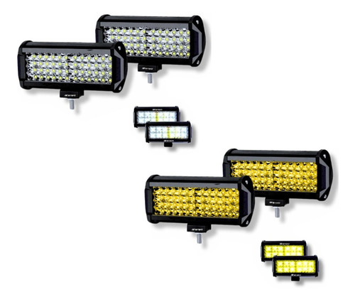 2 Faros 48 Led Alta/baja Estrobo C/base 12/80v Auto Moto 4x4