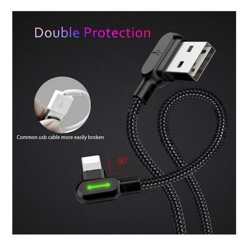 Cable Titan Power Mcdodo+ Intel 3.0 para iPhone de 1,2 metros. Color: negro