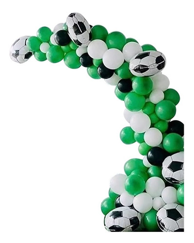 Globos Futbol Decoración Cadena 5 M Arco Incluye 108 Globos