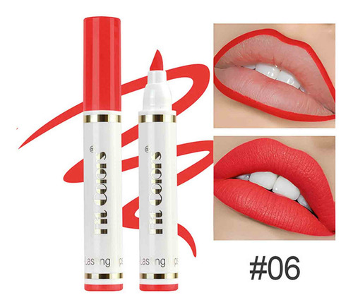 Marcador De Lápiz Labial De 6 Colores, Dos En Uno, Delineado